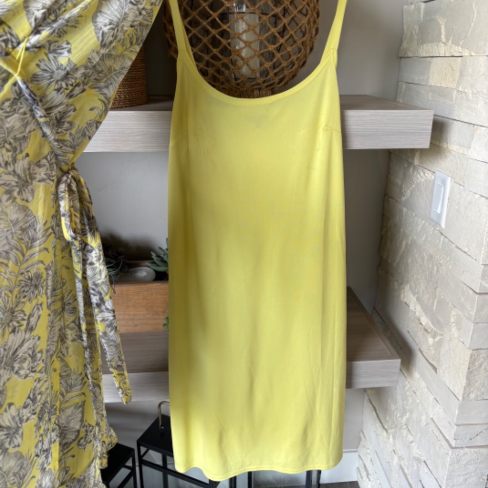 MSK - Chiffon Ruffle Sundress in Yellow & Grey - Picture 5 of 9